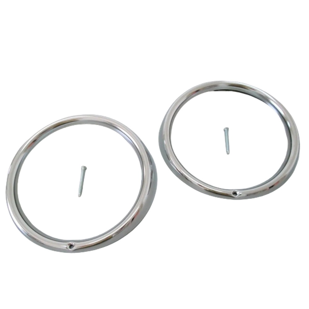 Par Moldura Aro Farol Fusca - Kombi 75 85 Plastico Cromado