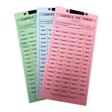 Cartela de rifas 50, 100, 150 e 200 nomes em Oferta na Shopee