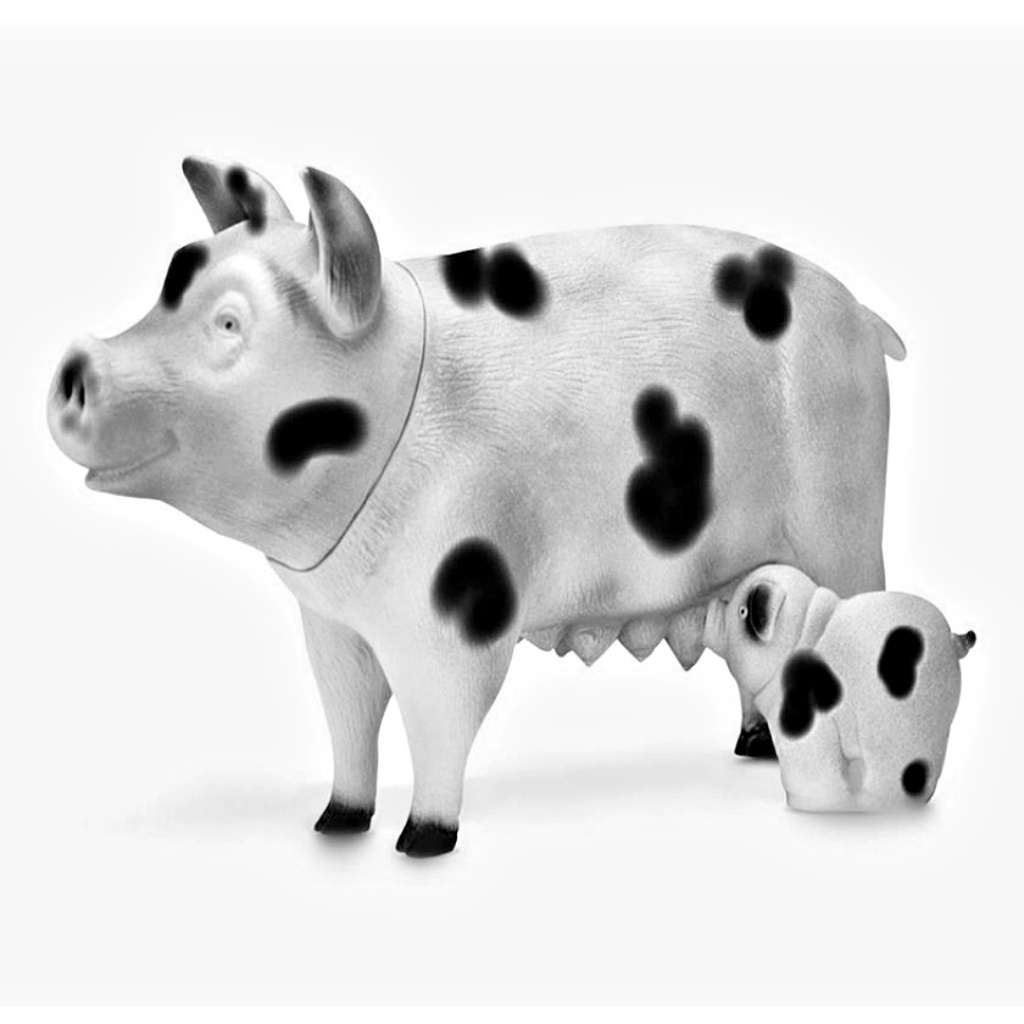 Porquinha Com Filhote Porca De Brinquedo Animais Da Fazenda