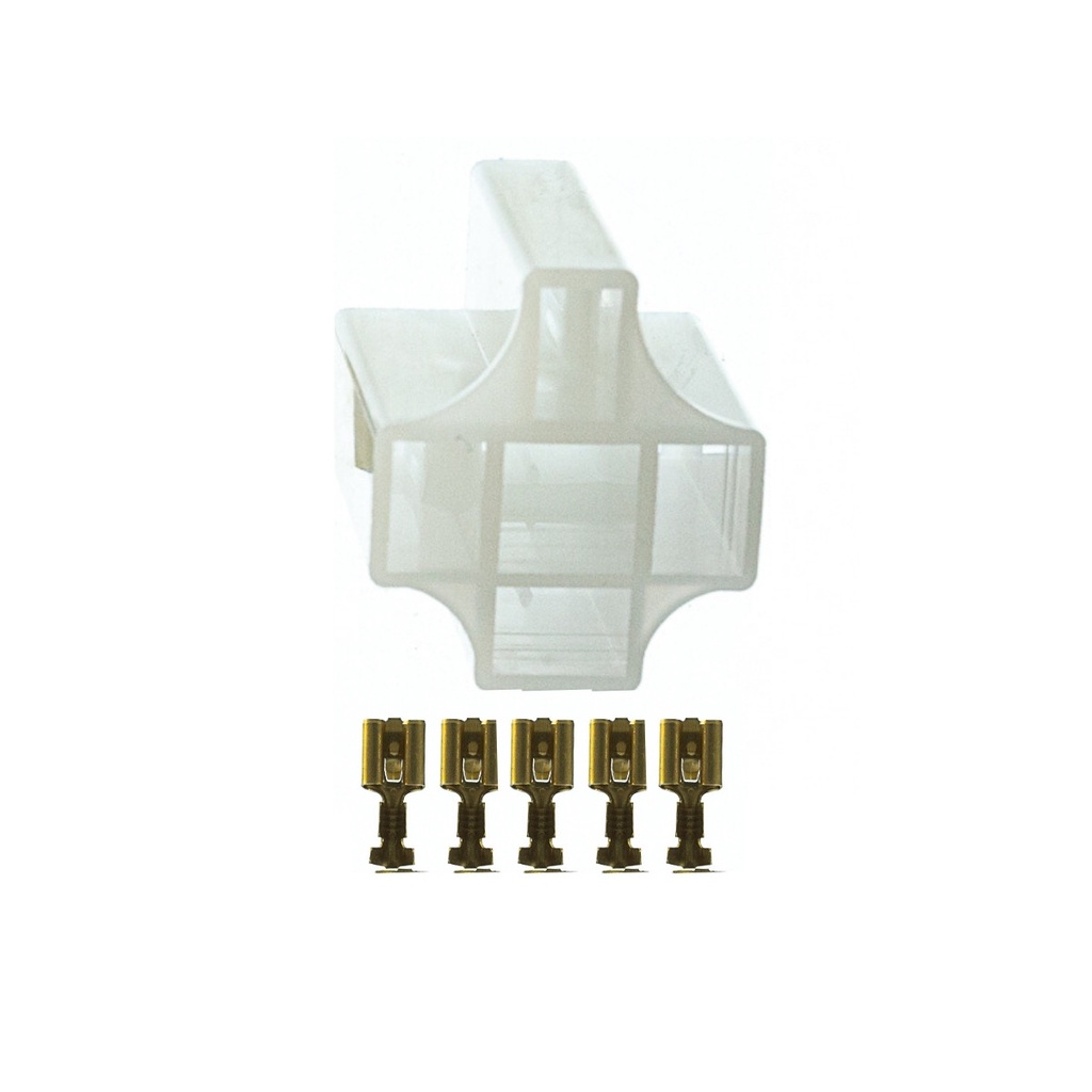 CONJUNTO CONECTOR 5 VIAS COM TERMINAL - P/ RELE 4 E 5 PINOS