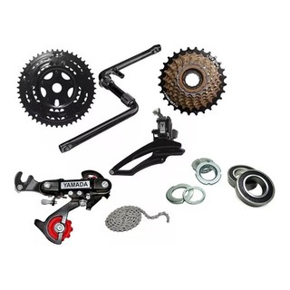 Kit Relação 21 Marchas Bicicleta Completo Pedivela 45 Yamada em Oferta na Shopee