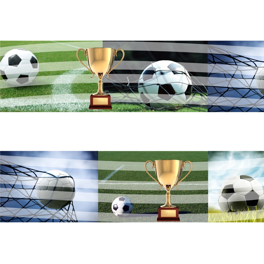 Adesivo Faixa Border Infantil Jogo Futebol Jogador Bola Campo Gramado kit com 5 unidades M31