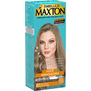 Tinta de cabelo maxton loura +arrasadora louro sueco 8.1