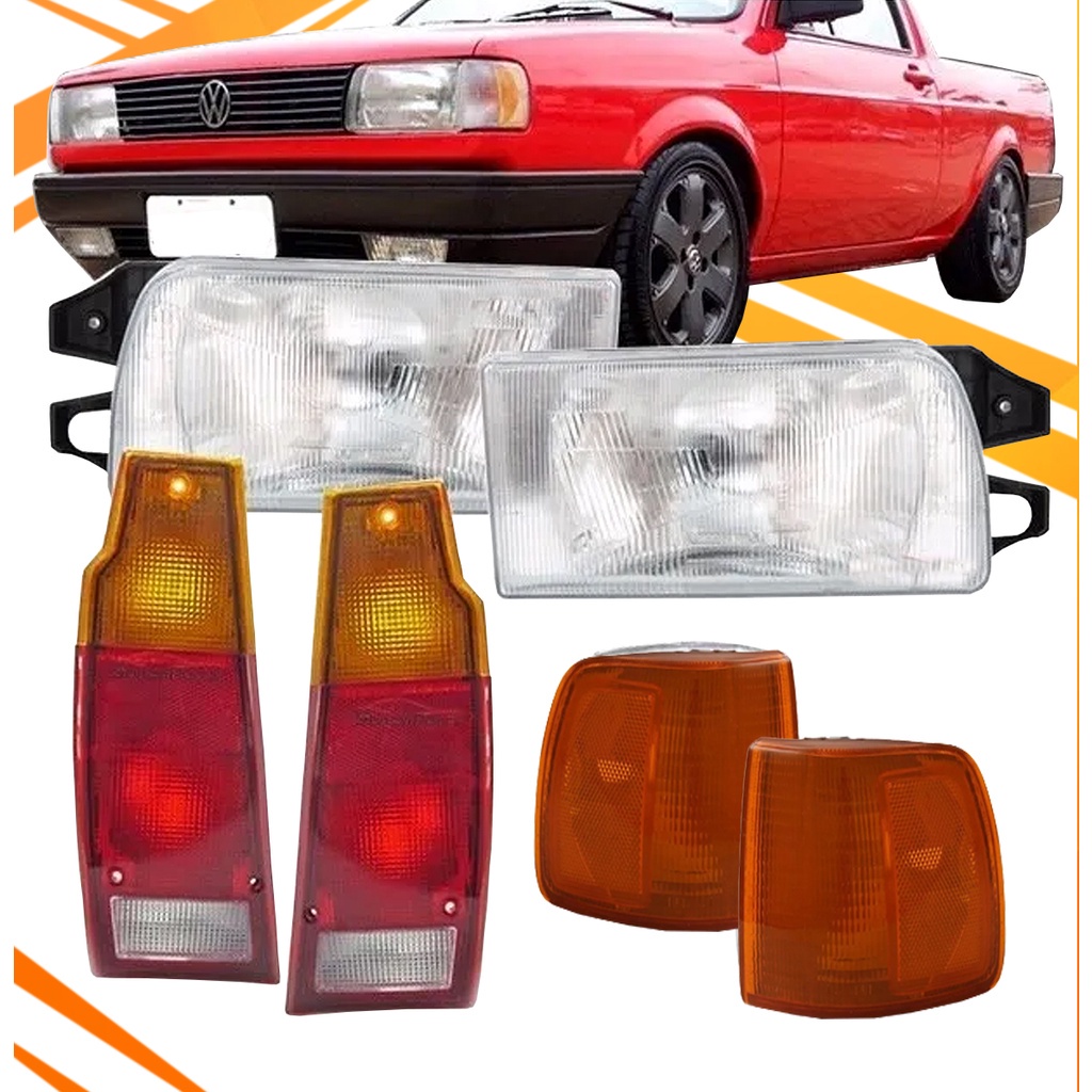 Kit Farol Parati 91 92 93 94 + Lanterna TRICOLOR + Pisca Ambar