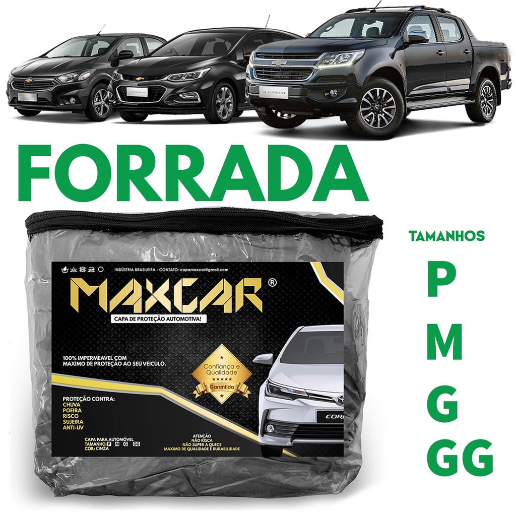 Capa Para Cobrir Carro Forrada Parcial MAXCAR P,M,G & GG