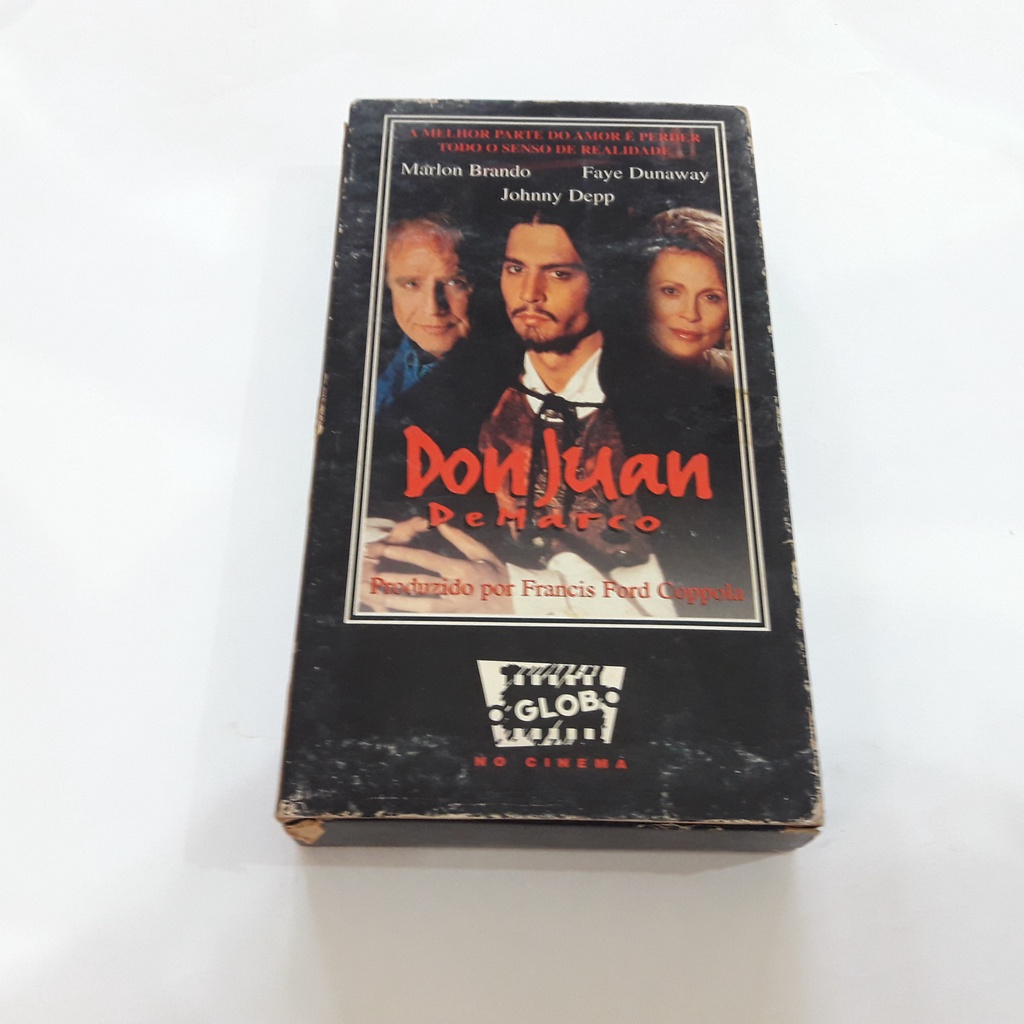 Fita Cassete VHS Usada Antiga Dom Juan De Marco Marlon Brando Johnny Depp Faye Dunaway Legendado Necessitando de Limpeza Para Coleção Ou Decoração