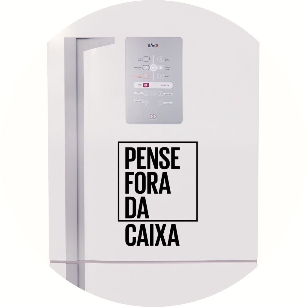 Adesivo de Geladeira Pense Fora da Caixa