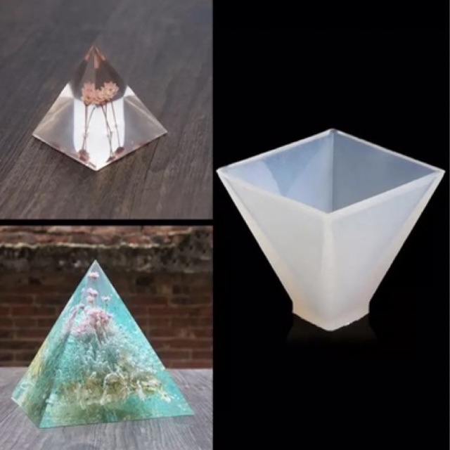 Monozoz Stampo a Piramide per Resina Artigianale, Gioielli in Silicone + Telaio in plastica, in Resina epossidica, Fai da Te, 15 cm