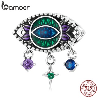 Bamoer 925 Pulseira Vintage De Prata Com Pingente De Olho Demônio Para Acessórios Diy SCC2162