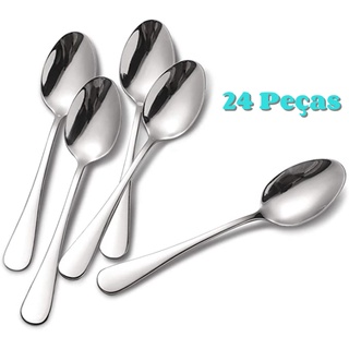 24 Pecas Jogo Colher De Mesa Inox Buffet Restaurante