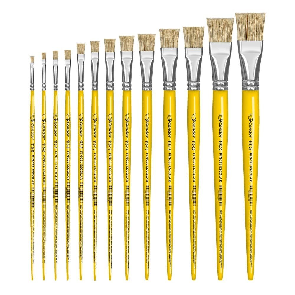 Pincel Condor  Escolar Chato Ref. 115 em Oferta na Shopee