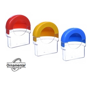3 Comedouro Meia Lua Passaros Canario Roller Belga Canários do Reino Pintassilgo Curio Capacidade 45ml Ornamental