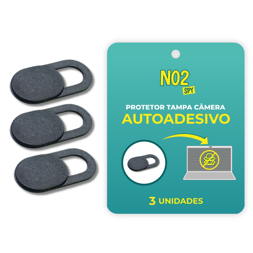 Tampa Câmera Webcam Cover Kit 3 Unidades Original NO2SPY Ultrafino Autoadesivo Proteção de Privacidade Universal Notebook Tablet