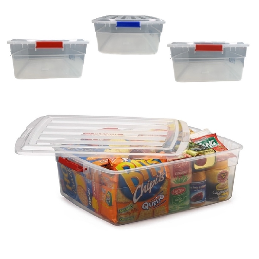 Caixa Organizador Box Plástico Contêiner 16l Box com Travas Laterais