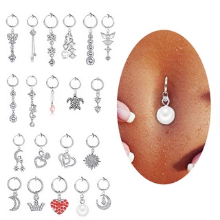 Anel De Umbigo Falso Piercing Clip On Umbilical Pircing Faux Barriga Sexy Cartilagem Clipe Corpo Jóias