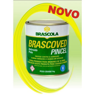 Antirruído Brascoved Preto Pincel 1kg - Brascola em Oferta na Shopee