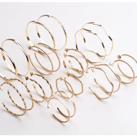 Kit 10 Pares Argolas Folheadas 18k Atacado Revenda Promoção em Oferta na Shopee