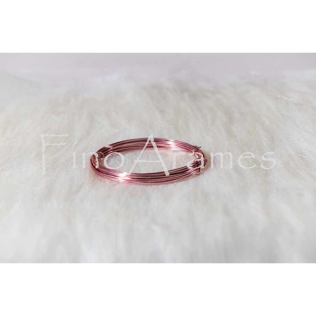 ARAME ARTESANATO  DE ALUMÍNIO COLORIDO 0.7 - 5 METROS ROSA