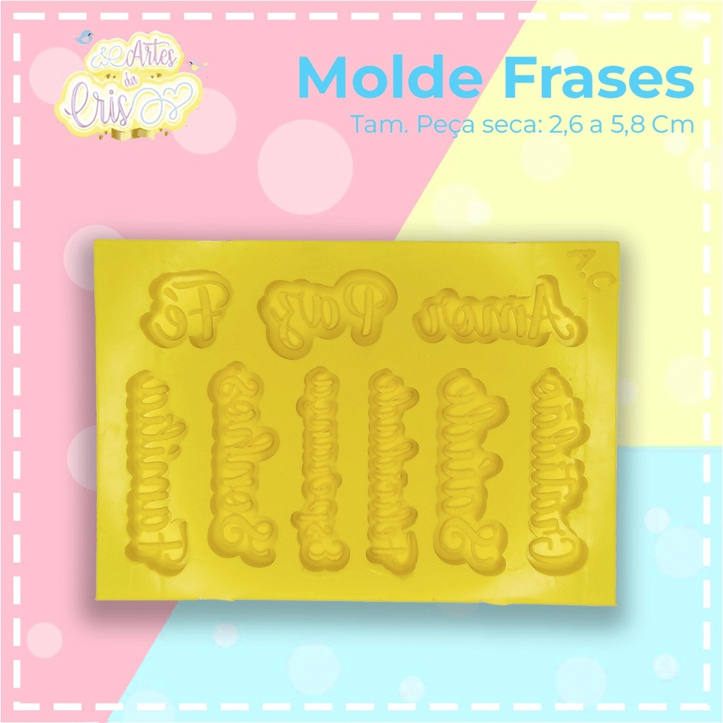 Molde De Silicone Para Resina Frases  - Artes Da Cris