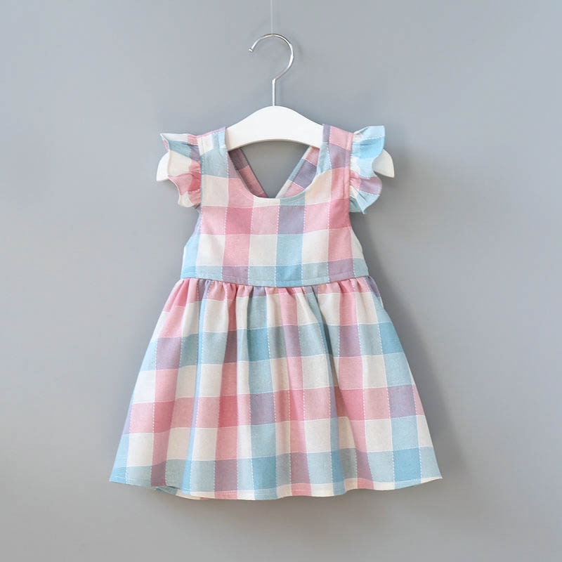 vestido infantil quadriculado