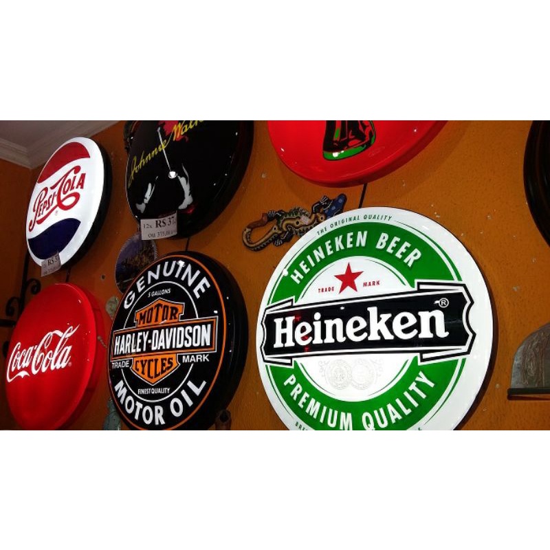 luminoso luminaria decorativa de parede heinek branco bar garagem sala