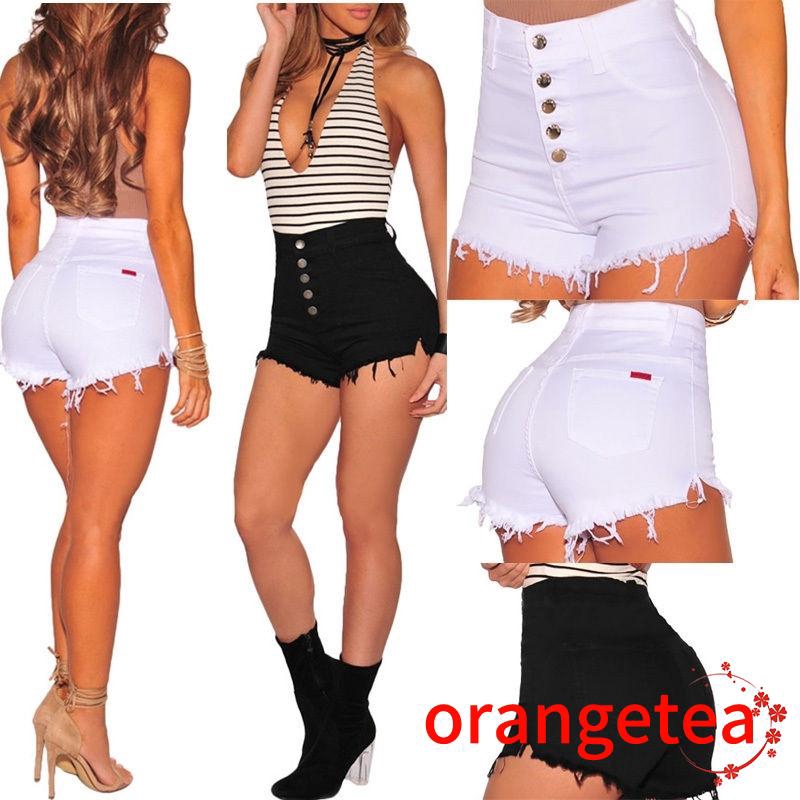 Short Jeans Feminina Cintura Alta Sexy Retrato Bordado Curto Top Bonita.