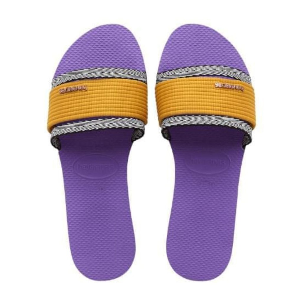 Chinelo Havaianas You Trancoso rasteirinha slide com cor vibrante lilás