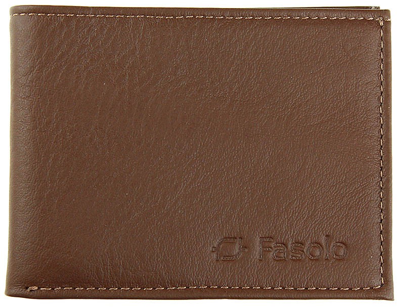 CARTEIRA MASCULINA COURO SLIM FASOLO K656 TOST MARROM
