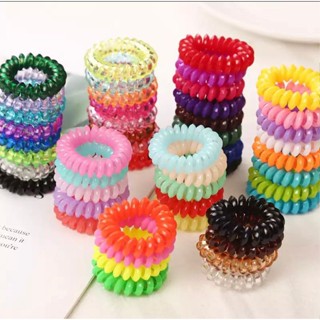 Kit 10un Laço Rabicó Elástico de Cabelo Feminino Fio de Telefone Transparente, colorido,preto Pronto entrega em Oferta na Shopee