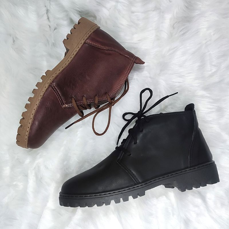 Bota Coturno Unissex Masculina Feminina Botina Em Couro Legítimo Premium Muito Resistente Marrom ou All Black