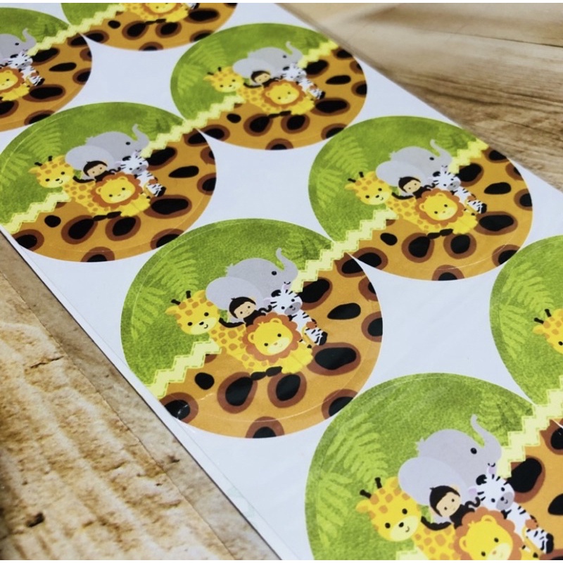 KIT 48 ADESIVOS FESTA SAFÁRI REDONDO 5CM PROMOÇÃO OFF em Oferta na Shopee