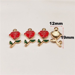 4pcs Pingente De Rosa Em Liga Com Para Fazer Joias