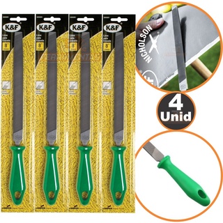Kit Lima Chata P/ Enxada N8 Kf Amolar Enxada Foice Fação 4Un