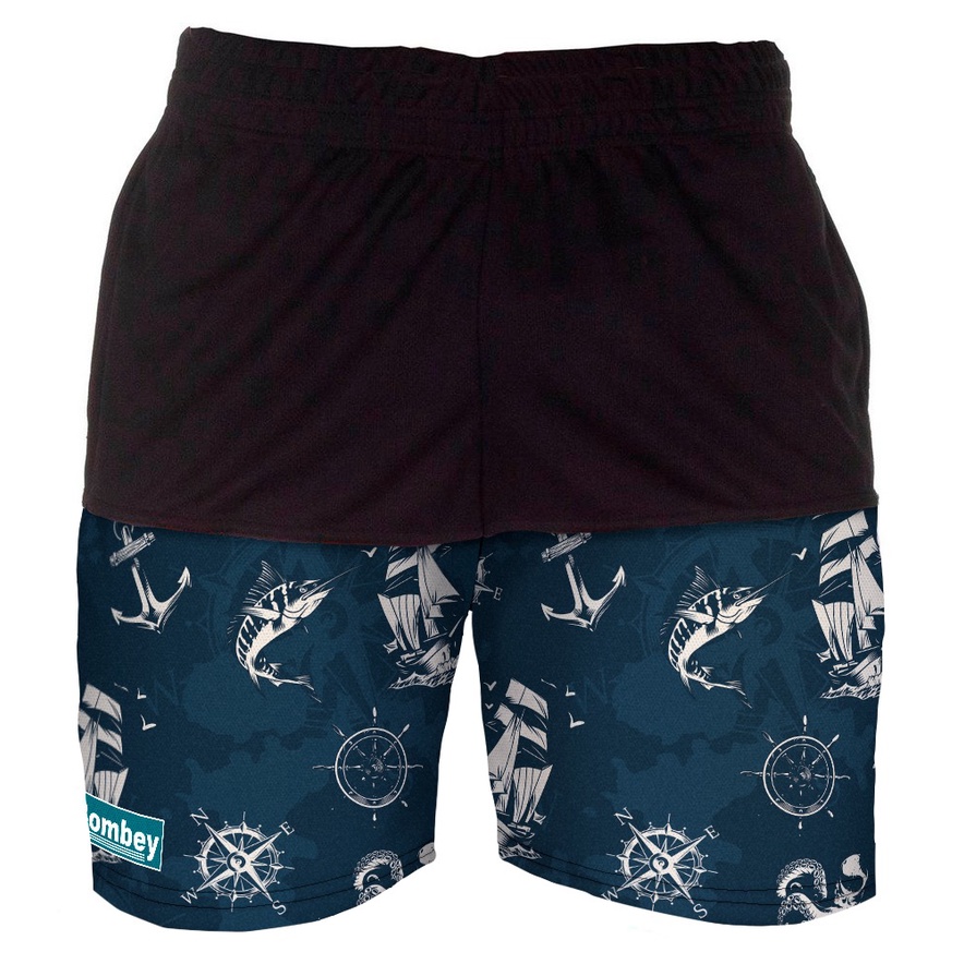 Calção Bermuda Shorts Fit Sublimado Estampado - Bombey