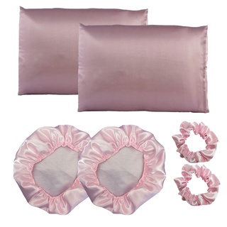 kit cetim 2 toucas + 2 fronhas + 2 xuxinhas de brinde tudo em cetim anti frizz