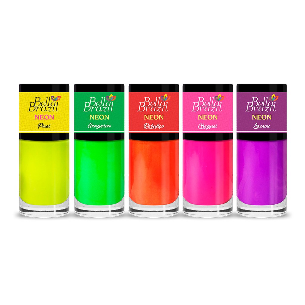 Esmalte Bella Brazil NEON Brilha na Luz Negra - Super Pigmentado 9ml ...
