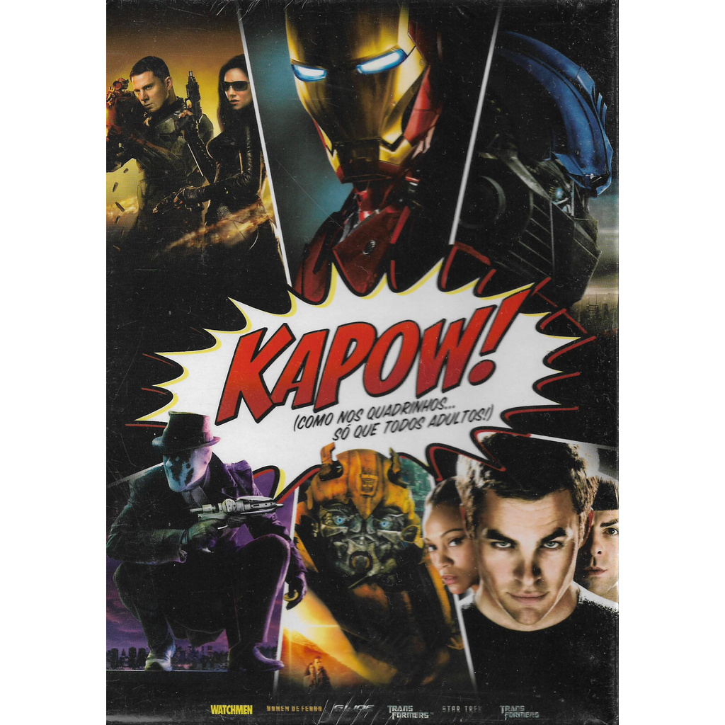 Kapow!: Como nos Quadrinhos... Só Que Todos Adultos! - Com os Filmes: Watchmen - O Filme + G.I. Joe - A Origem de Cobra + Star Trek + Transformers + Transformers - A Vingança dos Derrotados + Homem de Ferro - Box com 6 DVDs - Novo Lacrado