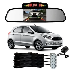 Sensor De Ré + Espelho Camera Ré Ford Ka Prata