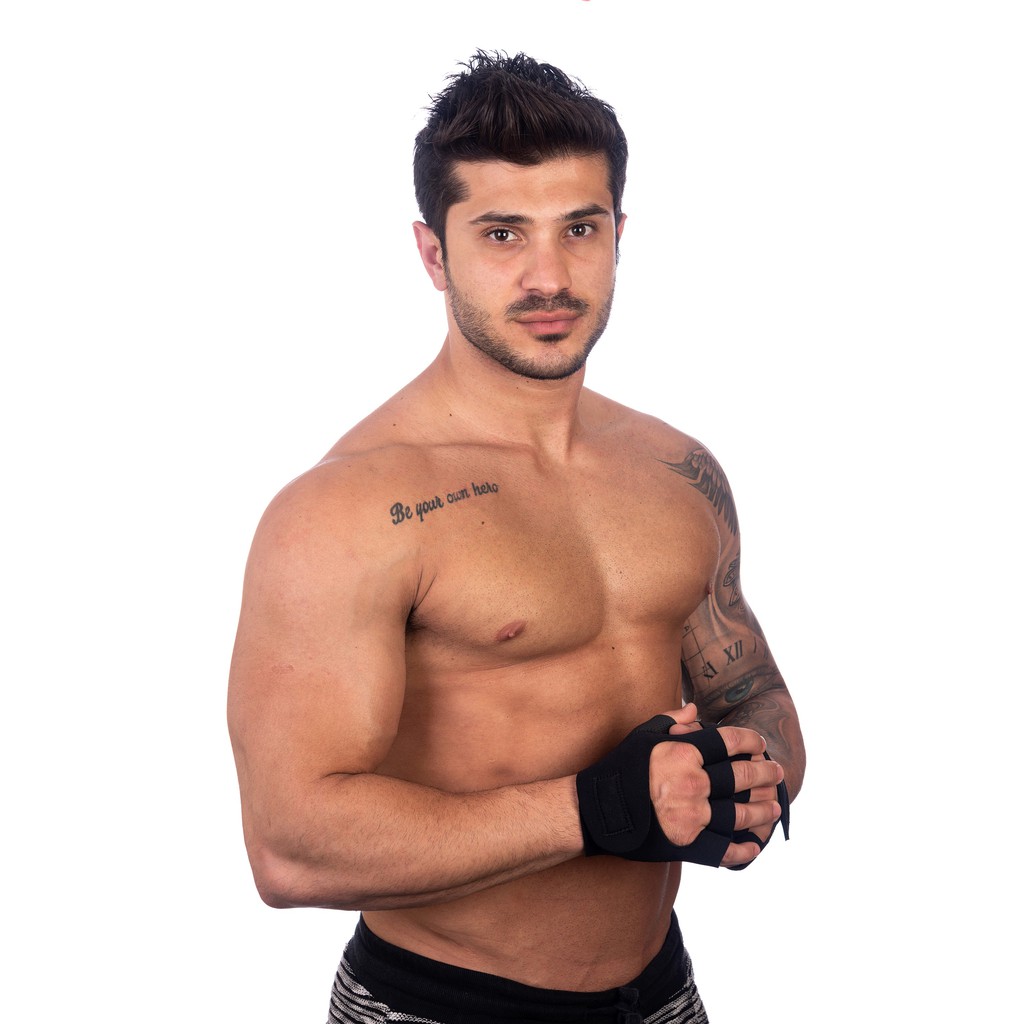 Luva De Neoprene Preta Reforço Palmar - Glc Ortopedia (619)