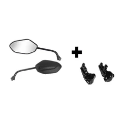 Par Espelho Retrovisor + Manicoto Cb 300/Pop 100/110 /Lead 110/ Biz 100/110 /125/Xr 250 Tornado/Nx 400 Falcon