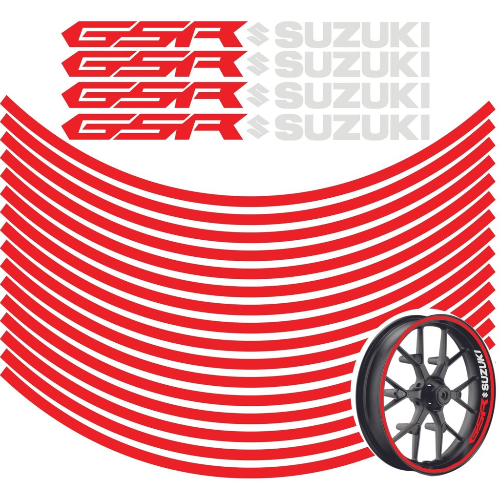 Friso Suzuki GSR Refletivo De Roda  Kit Com 20 Adesivos 8mm