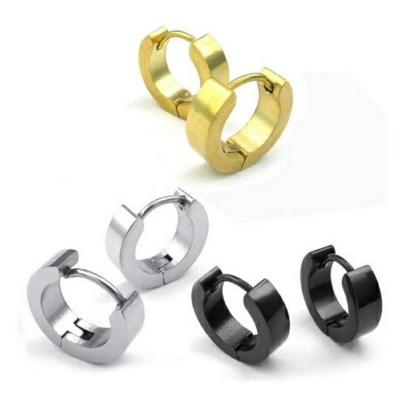 um peca De Brincos Masculino  Feminino Argola Articulada Aço Inox