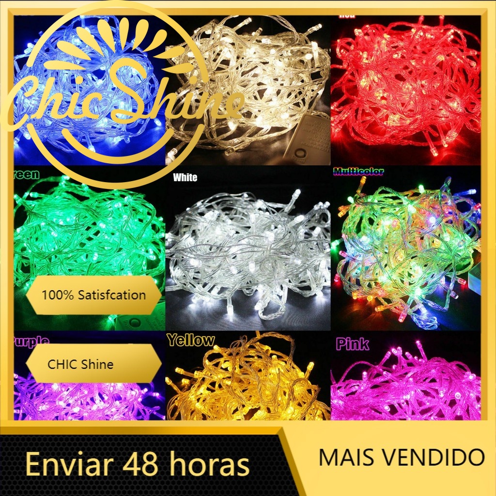 Pisca-pisca de led para decoração natalina - 100 leds coloridos