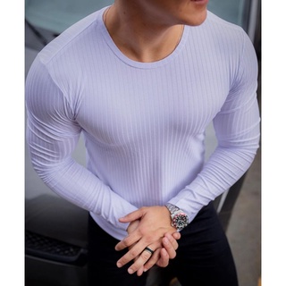 camiseta atemporal manga longa canelado slim fit
