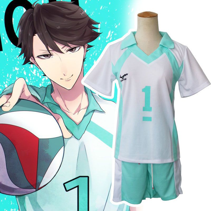 Anime Haikyuu Aoba Johsai Oikawa Tooru NO . 1 Uniforme Jersey Cosplay Roupa Esportiva