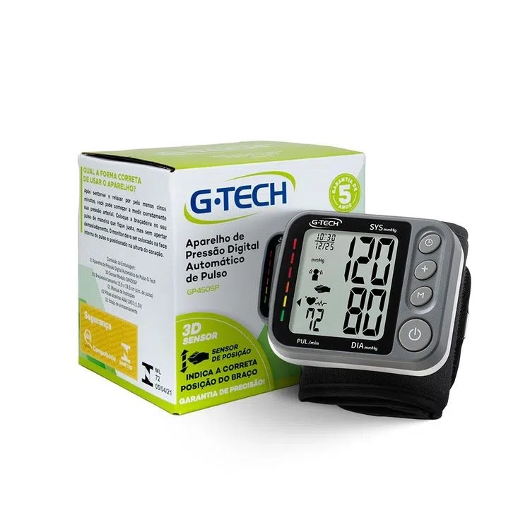Aparelho De Pressão De Pulso Digital Com Sensor 3D - GP450SP - G-TECH