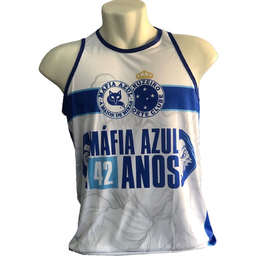 Camisa Máfia Azul Cruzeiro Camiseta Regata Nova da Torcida Organizada Lançamento