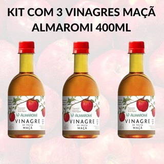 3 Vinagres de Maçã 400ml cada - Almaromi