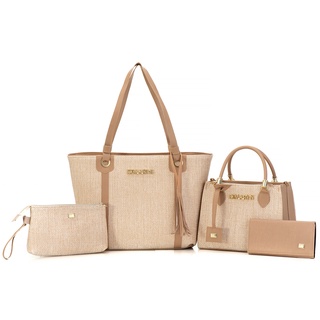 Kit Bolsa Feminina Grande + Bolsa Tote com Necessarie e Carteira Promoção Limpa Estoque