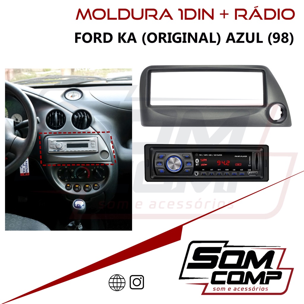 Moldura Ford Ka Din 1 + Radio Mp3 Som Automotivo